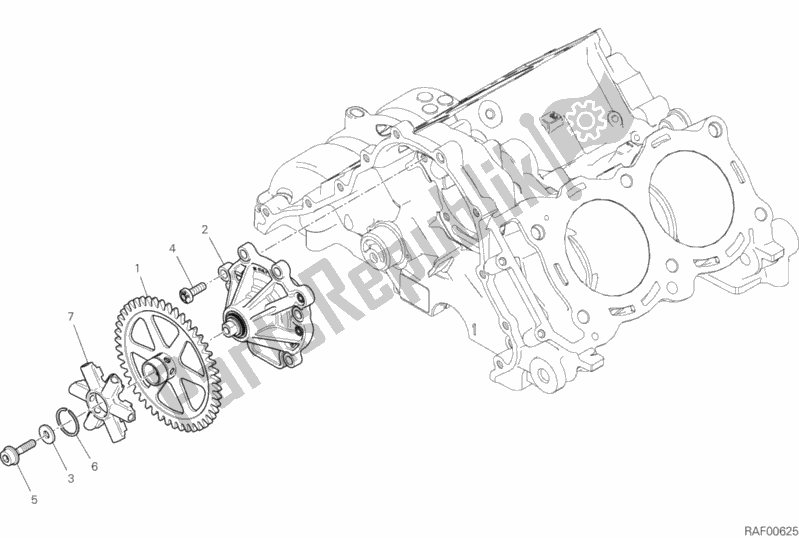 All parts for the Water Pump of the Ducati Superbike Panigale V4 R 998 2019
